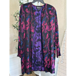 Women's Dalton Black Pink Purple Floral Royal Open Front Cardigan Vintage, 10